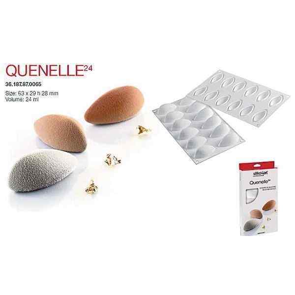 Форма кондитерская Silikomart QUENELLE 24, силикон, ячейки 63*29*28(h) мм, Италия