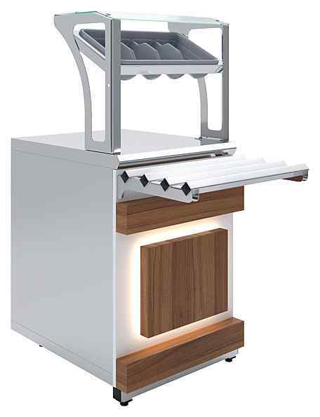 Прилавок для приборов и подносов Luxstahl Eco Wood ПП (С)-600 Premium