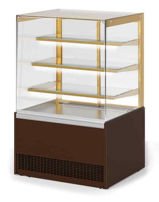 Витрина кондитерская ГОЛЬФСТРИМ СЕЛЕНГА QSG 80 ВВ ФРОНТ RAL 8017 (СТРУКТУРА RAL 1036)