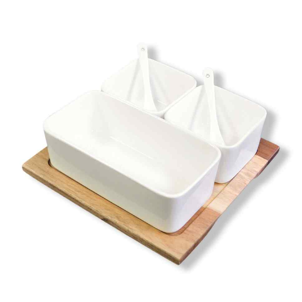 Подставка под соусы (3соусника, 230/480мл.+2 ложки) P.L.Proff Cuisine