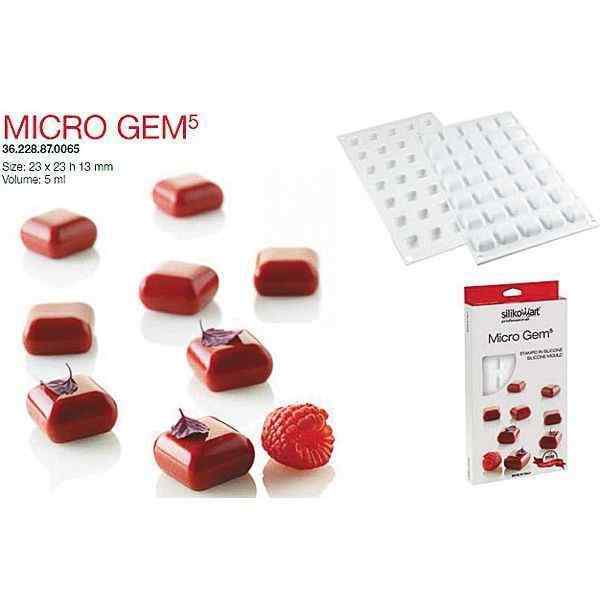 Форма кондитерская Silikomart MICRO GEM 5, силикон, ячейки 23*23*13 мм, Италия