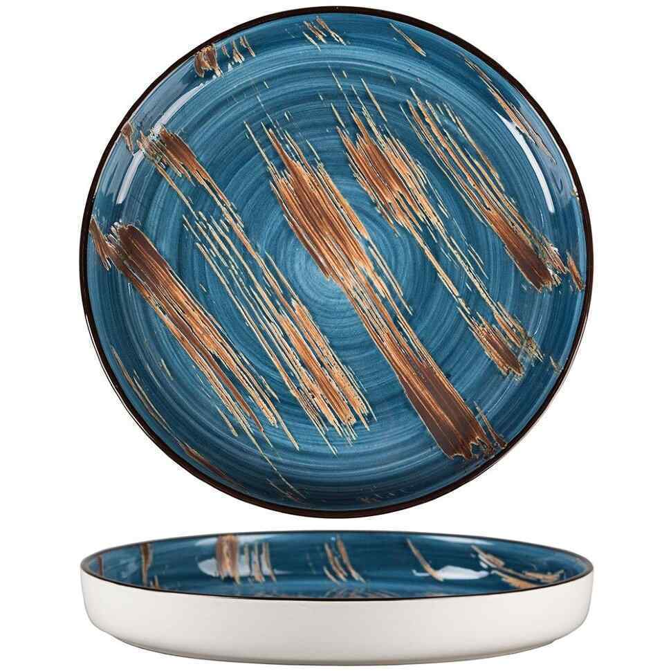 Тарелка с бортом Texture Dark Blue Lines 28 см, h 3,1 см, P.L. Proff Cuisine