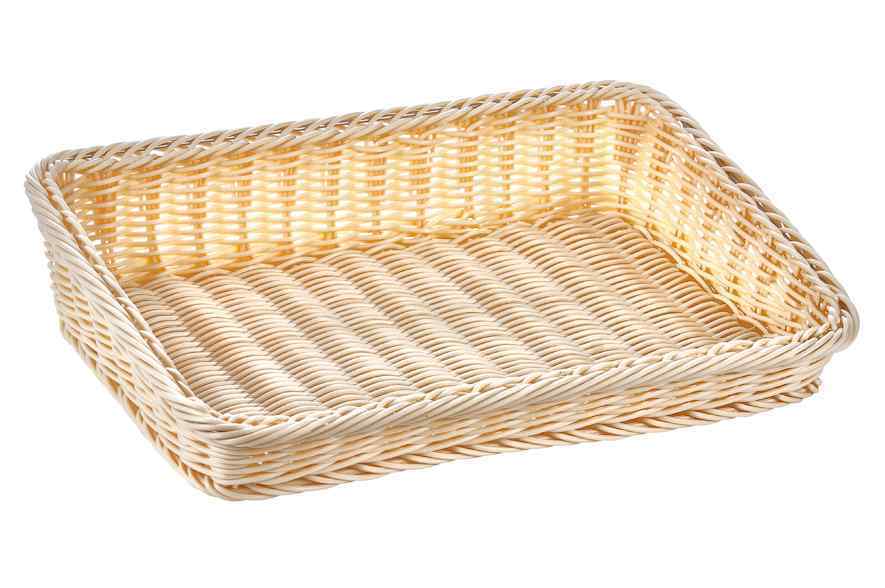 Корзинка пластиковая со скошенным бортом 380х260 мм бежевая [Beige 5450]