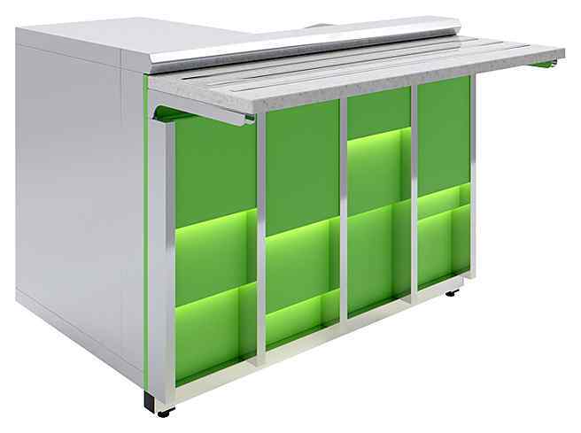 Прилавок кассовый универсальный Luxstahl Neon КК-1200 Premium