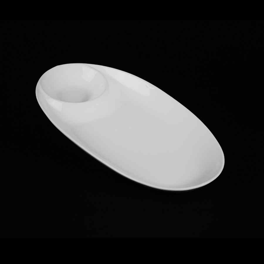 Блюдо овальное для завтрака «Chan Wave» 340х180 мм [ivory LQ-Q1828]