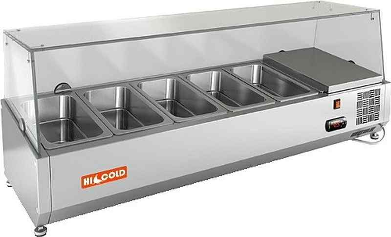 Витрина настольная HICOLD VRX 1200 1/3, холодильная, для ингредиентов