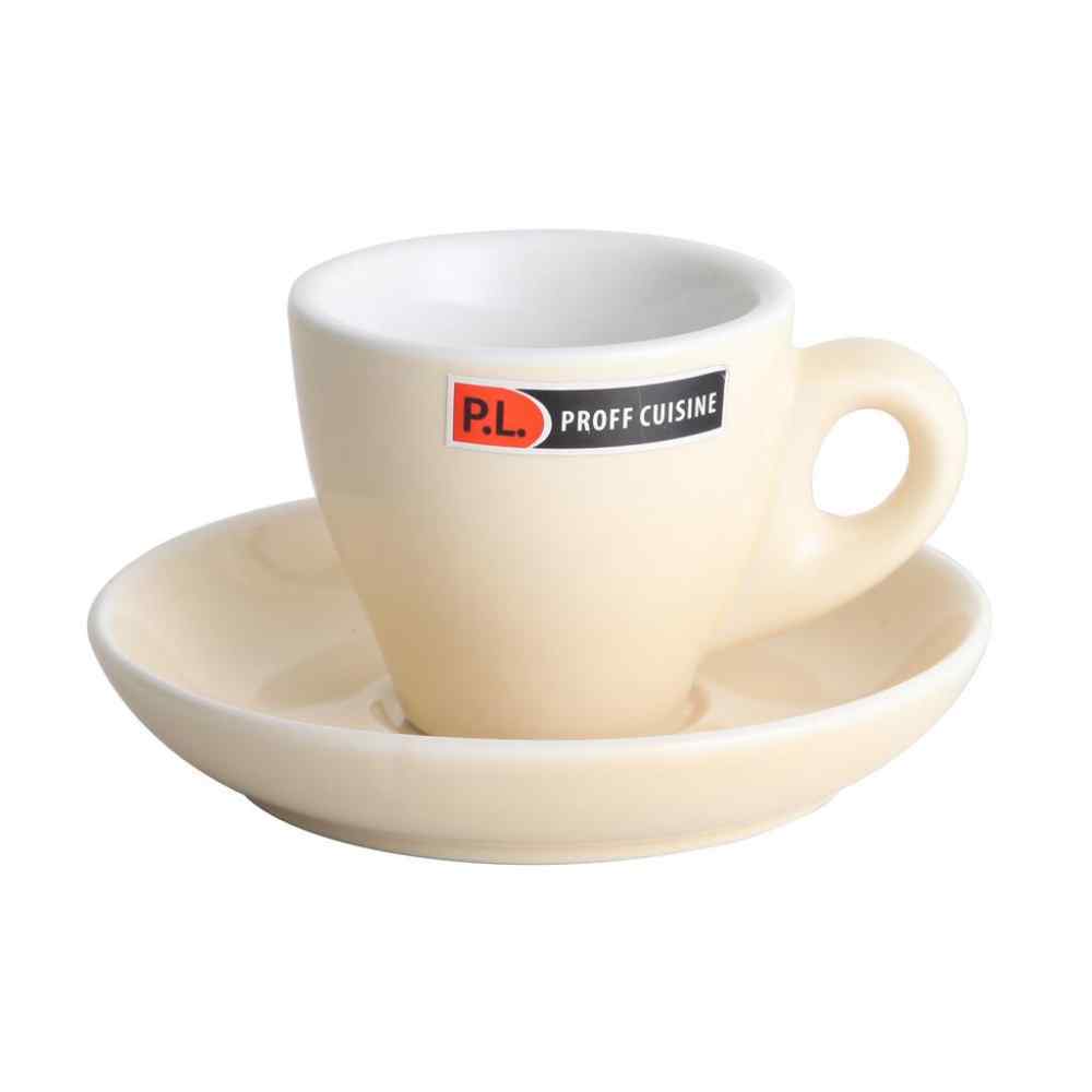 Чашка с блюдцем Barista (Бариста) 80 мл, бежевая, P.L. Proff Cuisine
