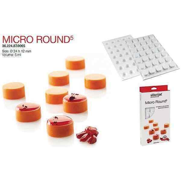 Форма кондитерская Silikomart MICRO ROUND 5, силикон, ячейки 24*12(h) мм, Италия