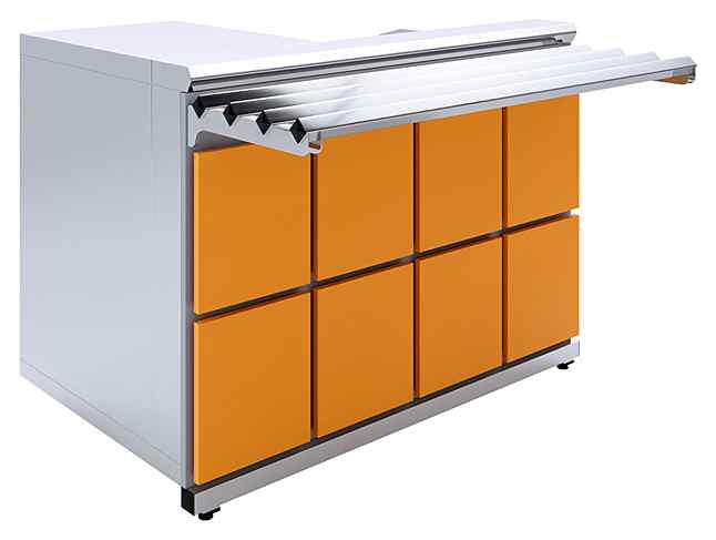 Прилавок кассовый универсальный Luxstahl Domino КК-1200 Premium
