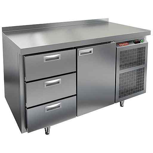 SN 31/TN стол охл. (-2+10), 1 дверь, 3 ящика, 1390х600х850мм, HICOLD RUS
