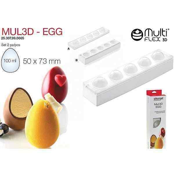 Форма кондитерская Silikomart MUL3D-EGG набор, ячейки d 5 см, h 7,3 см, силикон, Италия