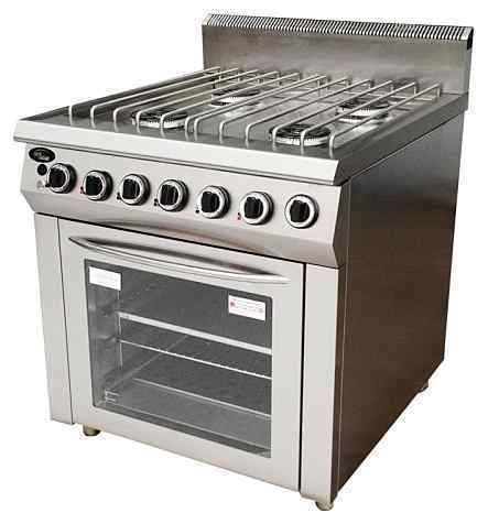 ПЛИТА ГАЗОВАЯ С ДУХОВКОЙ Ф4ПДГ/900 (РЕШЕТКА ИЗ Н/СТАЛИ) GRILL MASTER