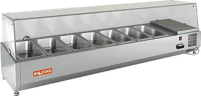 Витрина настольная HICOLD VRX 1600 1/3, холодильная, для ингредиентов