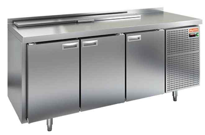 SL1-111GN (1/3) стол для салатов  охл.(+2+10), 3 двери, 1835х700х850мм, HICOLD RUS