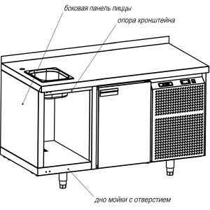 Стол холодильный барный HICOLD GN 1/TN 1G, фото 4
