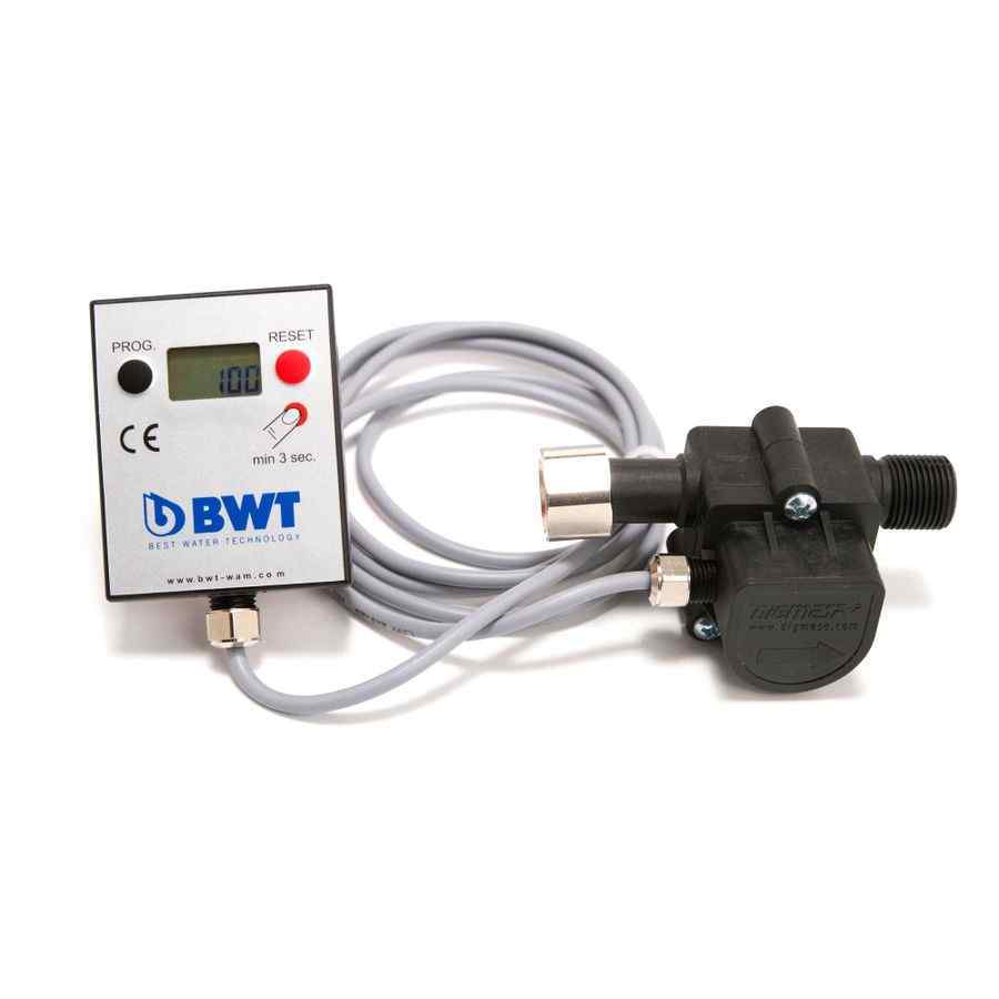 Счетчик расхода воды с LCD дисплеем, FM 3/8“ x M 3/8“,арт.812195/812136