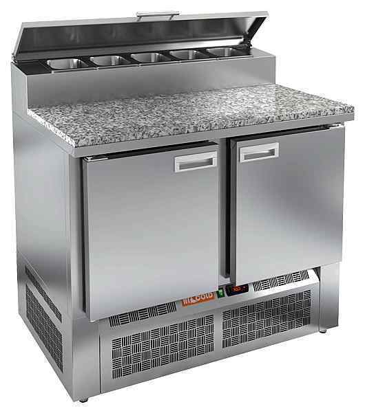 СТОЛ ДЛЯ ПИЦЦЫ HICOLD PZE2-22/GN (1/6) КАМЕНЬ (R290)