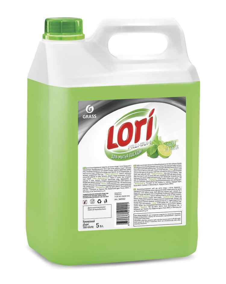 Средство для мытья посуды «Lori Premium» лайм и мята, 5 л