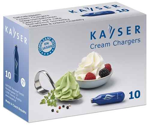 Баллончик для сифона для взбивания сливок (N2O) 10 шт/уп синий KAYSER /1/