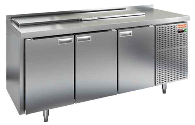 SL2-111SN (1/6) БЕЗ КРЫШКИ стол для салатов охл.(+2+10), 3 двери, 1890х600х850мм, HICOLD RUS