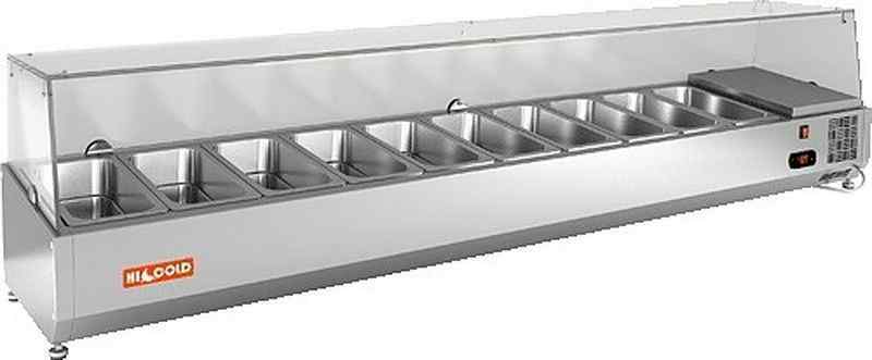 Витрина настольная HICOLD VRX 2000 1/3, холодильная, для ингредиентов