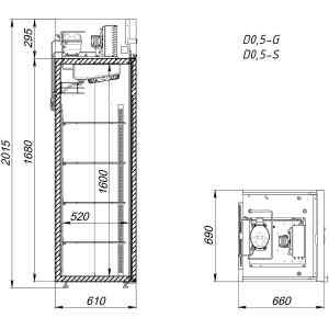 Шкаф холодильный Аркто V0.5-SD (P) короткая ручка, фото 2