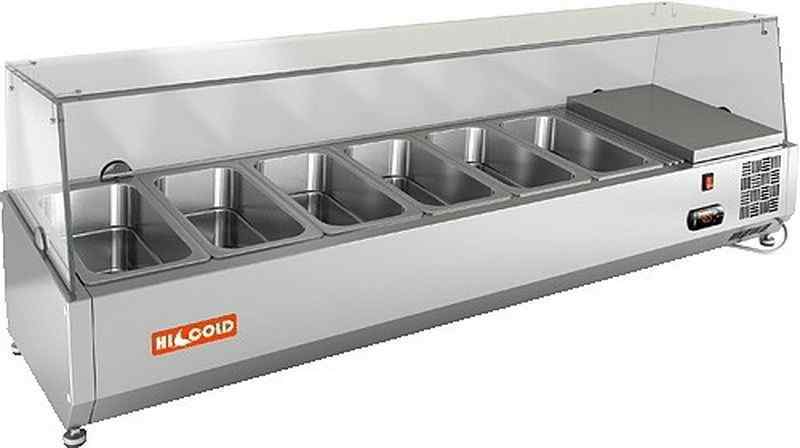 Витрина настольная HICOLD VRX 1500 1/3, холодильная, для ингредиентов